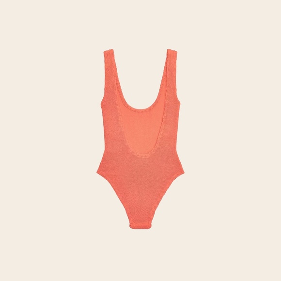Zara Stretch One Piece Bathing Suit Bright Orange Women's Size Medium NWT - Picture 6 of 10